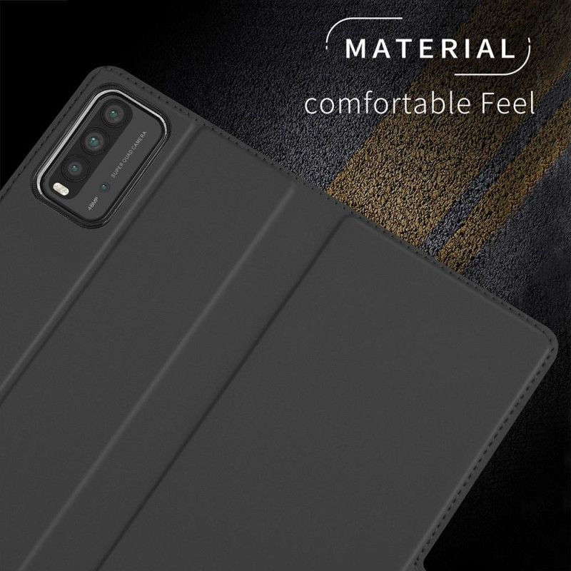 Xiaomi Redmi 9T PU læder automatisk absorberet telefonhus - sort