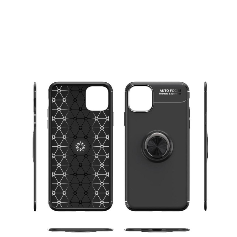 iPhone 11 Deksel med Fingerring og Innebygd Plate - Svart