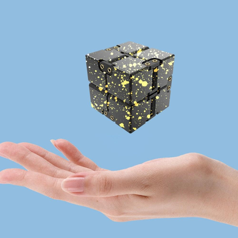 Fidget Toy Infinite Cube Stressaflastningsflipblok - sort - rose