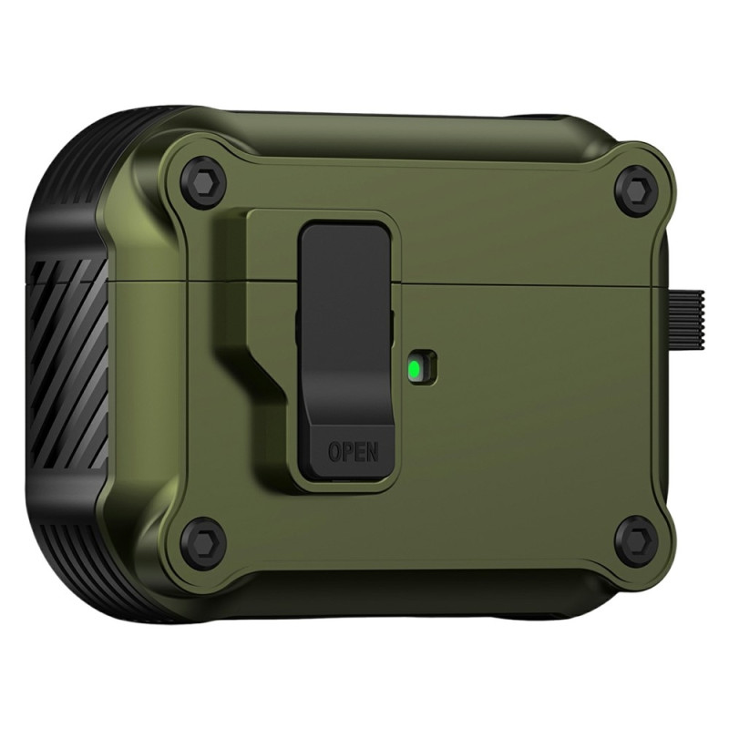 Til AirPods Pro 3 Beskyttende Etui TPU + PC Skal med Krog / Karabinhage - Army
