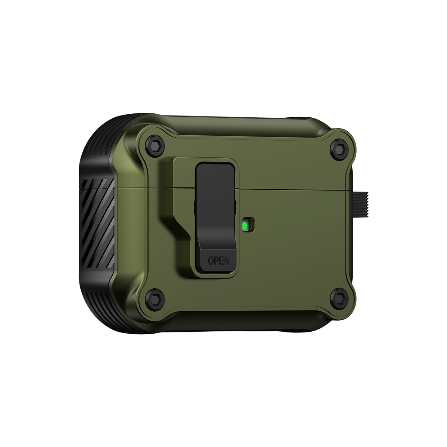 For AirPods Pro 3 Protective Case TPU + PC Shell with Hook / Carabiner - Army