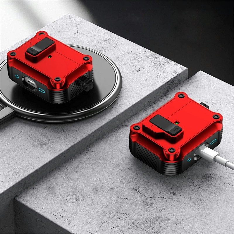 AirPods Pro 3:lle suojakotelo TPU + PC-kuori koukulla / karabiinihaalla - Vaaleanpunainen