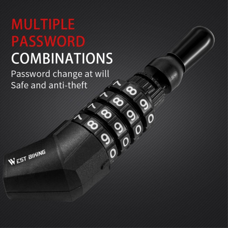 Portable Helmet Lock 4 Digit Password Mini Anti - theft Bicycle Lock