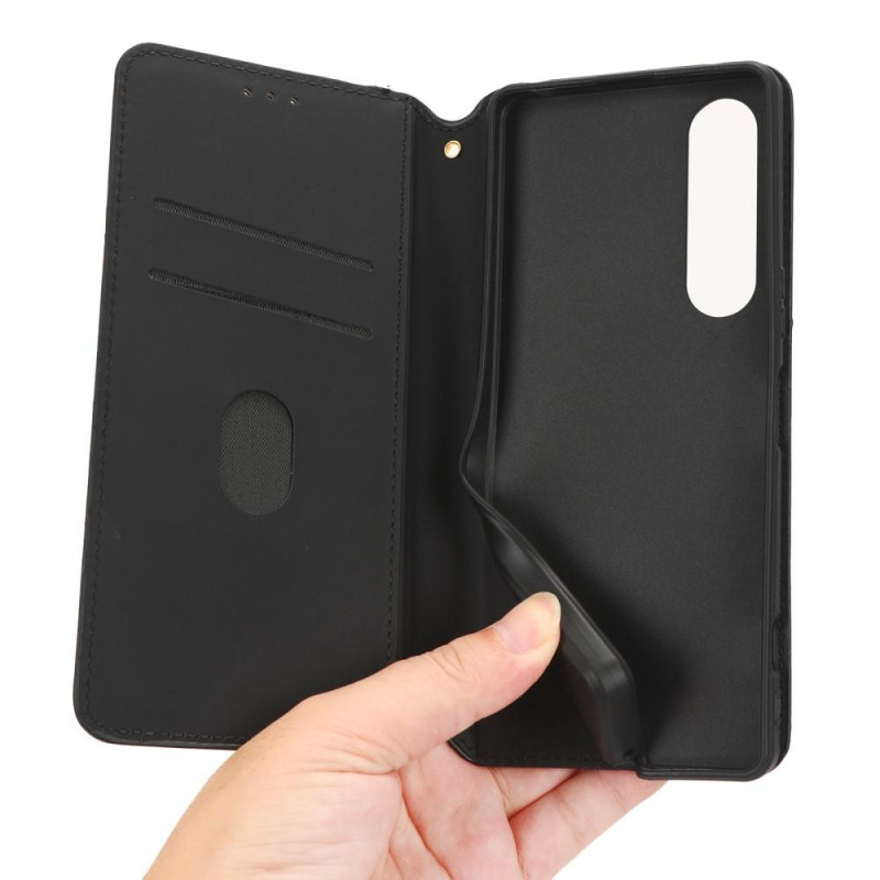 Rhombus Wallet Case for Sony Xperia 1 V - Black