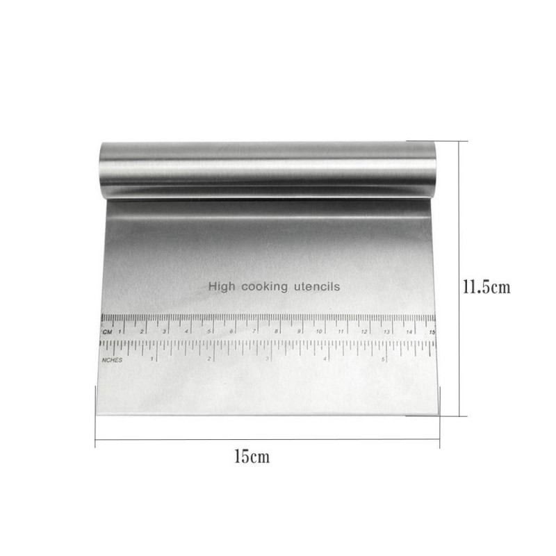 Taikinakaavin ruostumattomasta teräksestä valmistettu leivonnaispizzaleikkuri mittausasteikolla