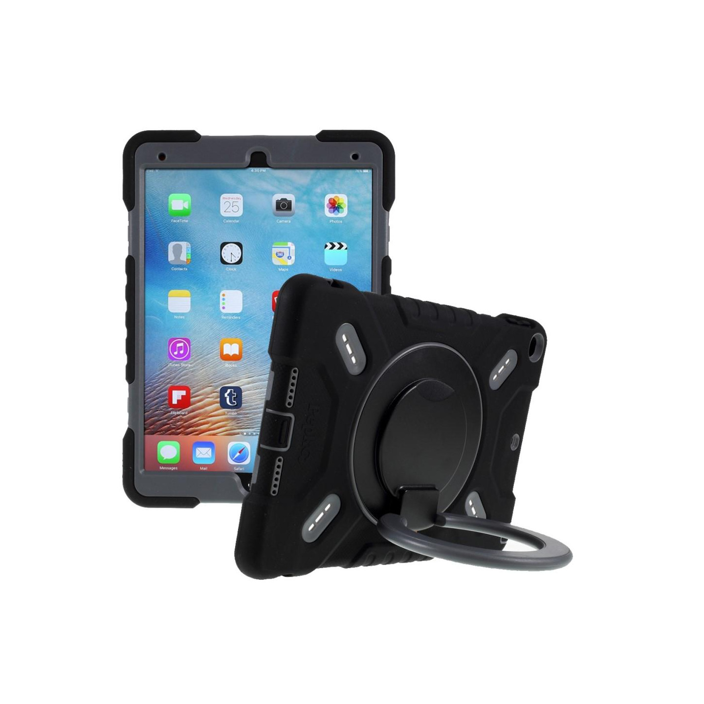 iPad 9.7 - inch (2017)/(2018) PEPKOO 360 Degree Swivel Kickstand Tablet Cover