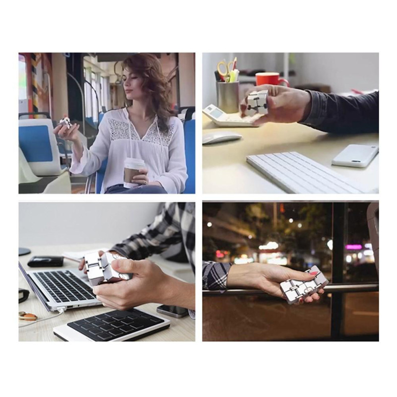 Fidget Spinner Infinite Cube Metal Stressaflastningsflipblok - Blå