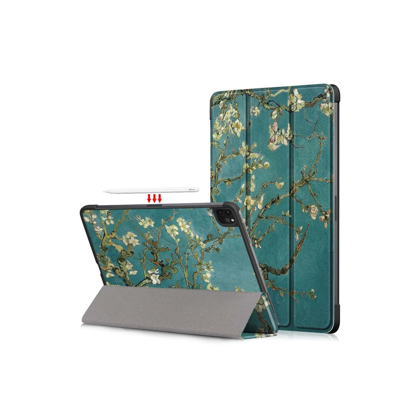 For iPad Pro 11 2021/2020 Tri - fold Stand Tablet Case Cover - Blossom