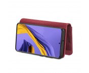 DG.MING Samsung Galaxy A71 Split Läder Plånboksfodral - Röd
