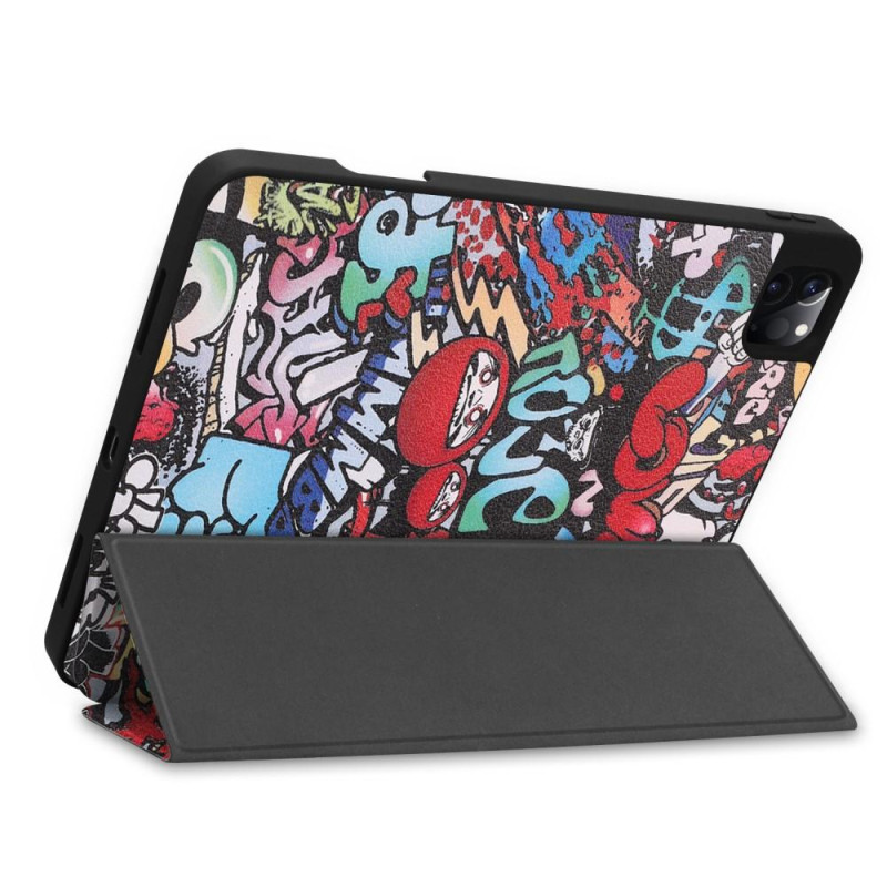 For iPad Pro 11 2021 Tri - fold Stand Tablet Case Cover - Graffiti