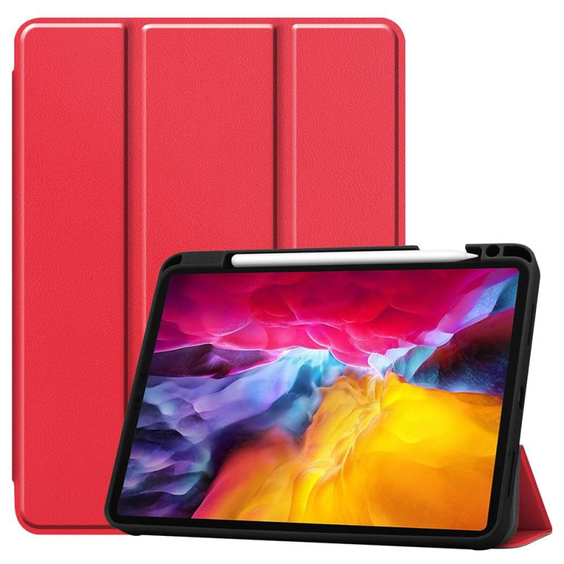For iPad Pro 11 2021 Tri - fold Stand Tablet Suojakuori Kansi - Punainen