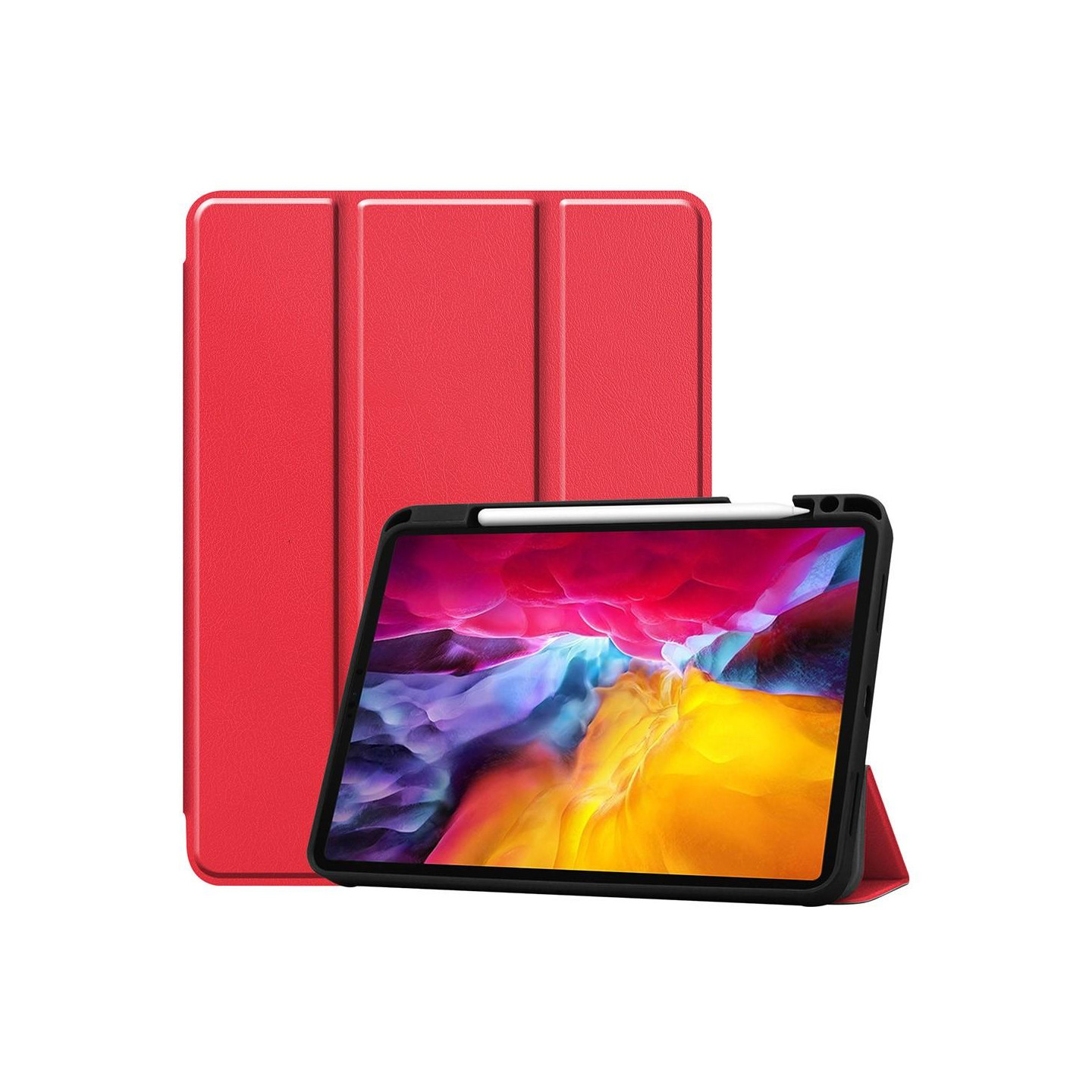 iPad Pro 11 2021 Slim Fit Trifoldbart Cover - Rød