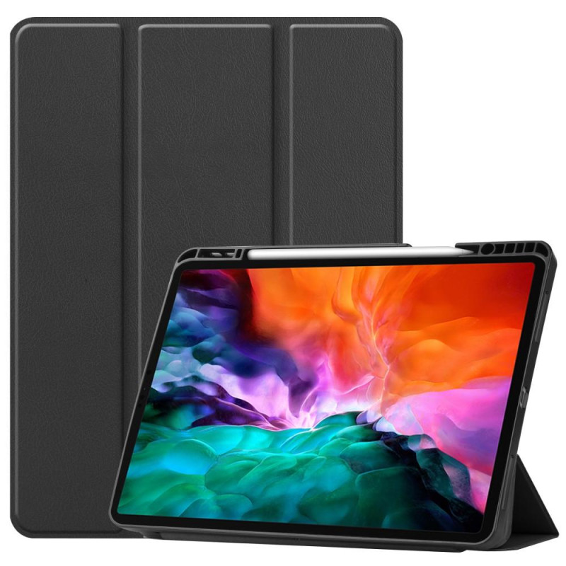 iPad 12.9" Pro 2021 Tri - fold Stand Tablet Case Cover - Black