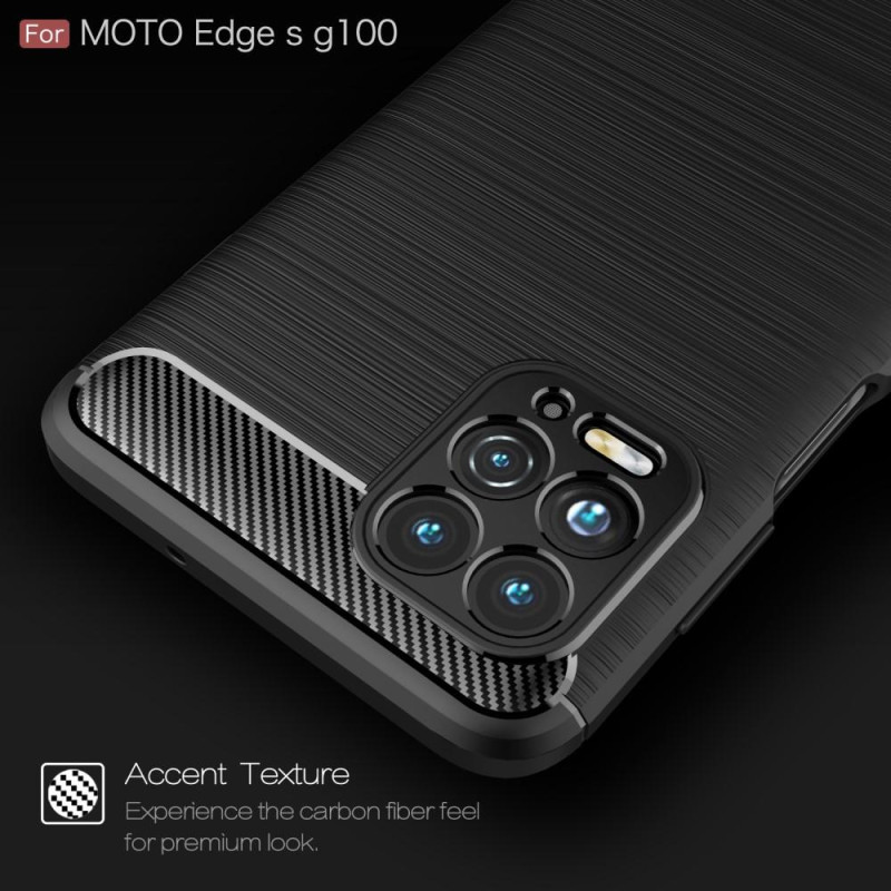 Carbon Fiber Texture TPU Cover for Motorola Moto G100 & Moto Edge S