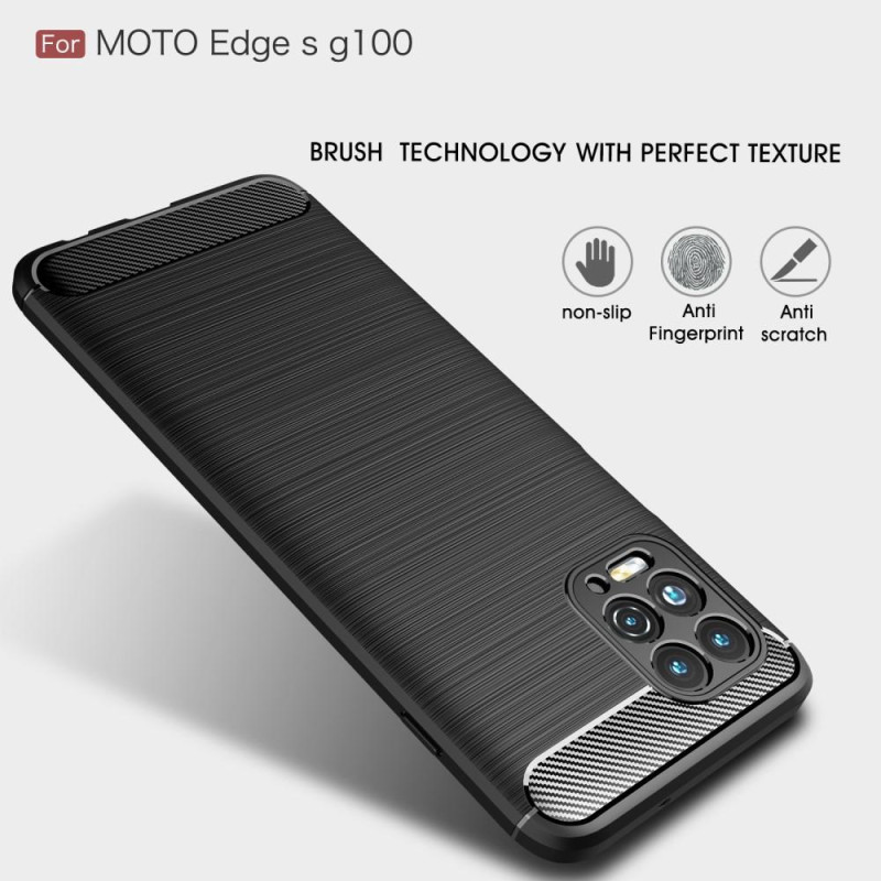 Carbon Fiber Texture TPU Cover for Motorola Moto G100 & Moto Edge S