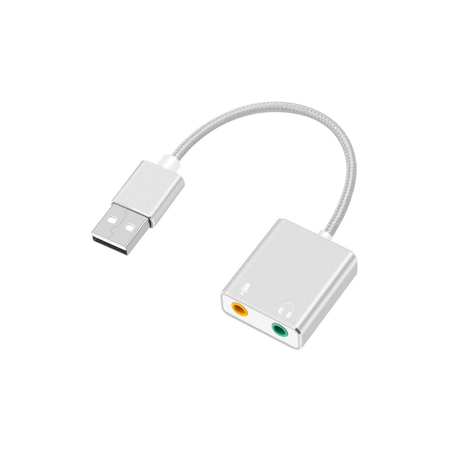 USB - äänisovitin Ulkoinen stereoäänikortti 3,5 mm kuuloke - ja mikrofoniliitäntä