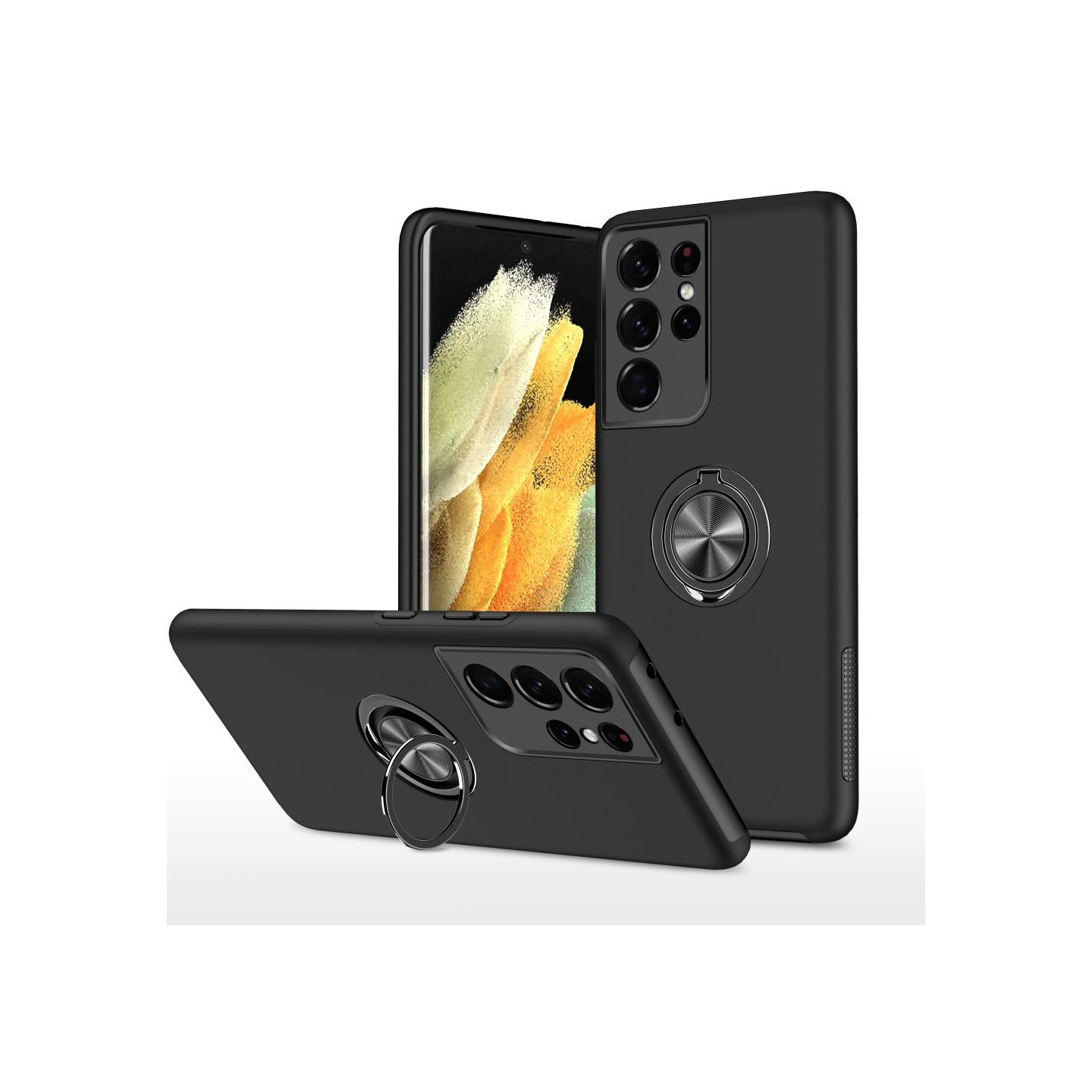 Samsung Galaxy S21 Ultra sormirengasten tukijalka hybridikotelo