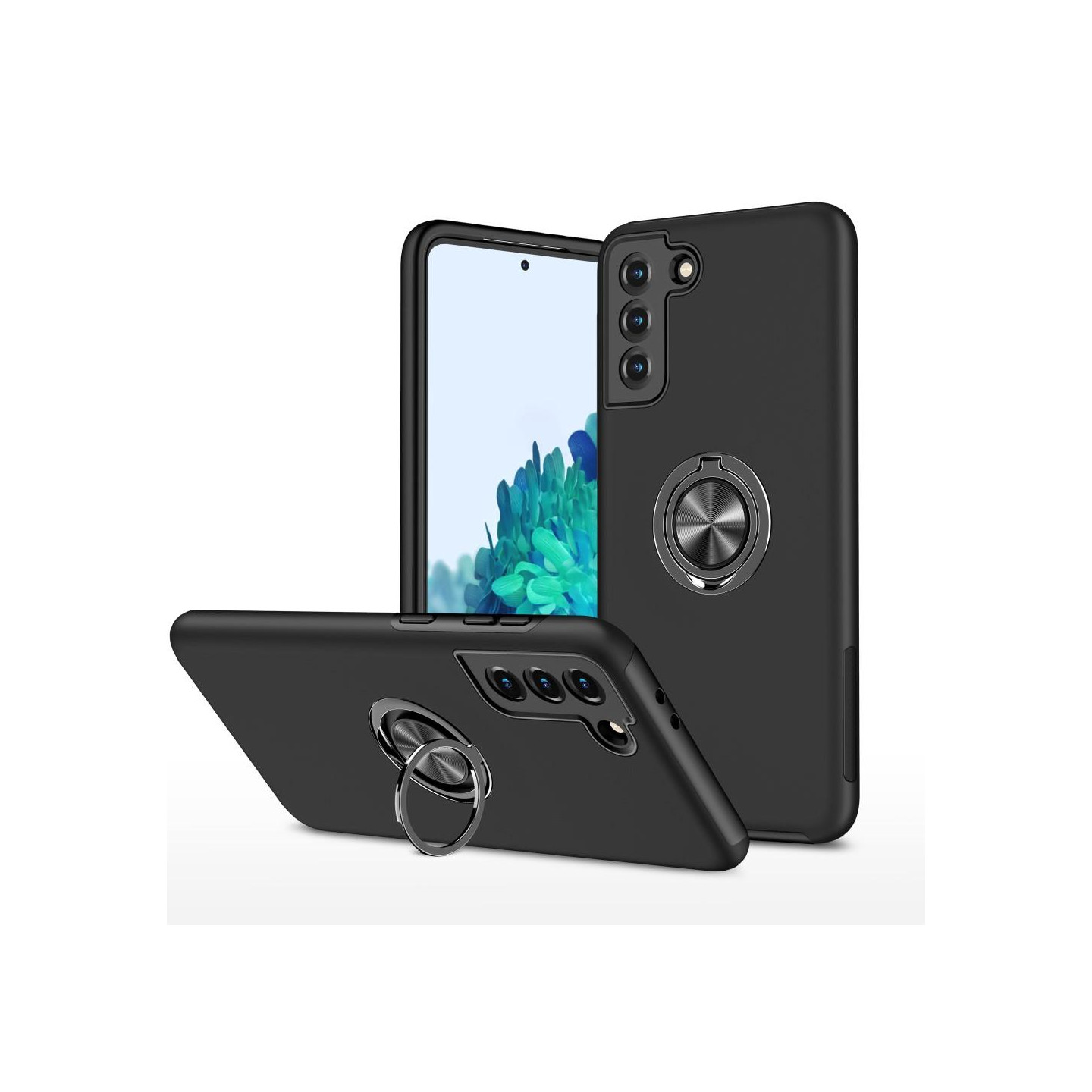 Samsung Galaxy S21 Hybrid Deksel Med Fingerring - Svart