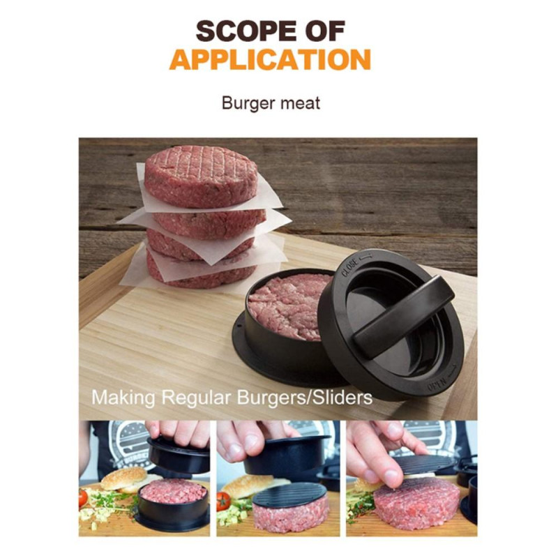 3 i 1 fyldte Burger Hamburger Mold Maker Sliders Køkkenudstyr