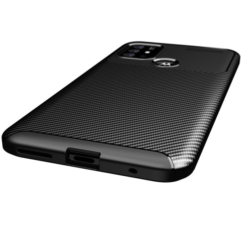 Motorola Moto G30 Karbonfiber Teksturdeksel - Svart