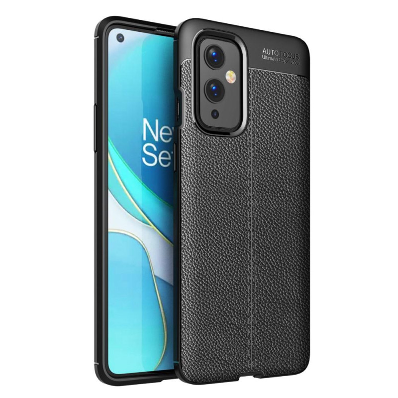 Litchi Skin Soft TPU Taske til OnePlus 9 - Sort