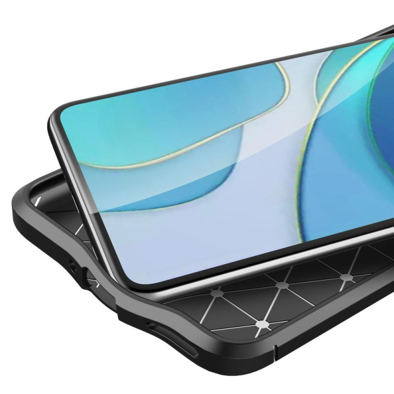 Litchi Skin pehmeä TPU - kotelo OnePlus 9: lle - musta