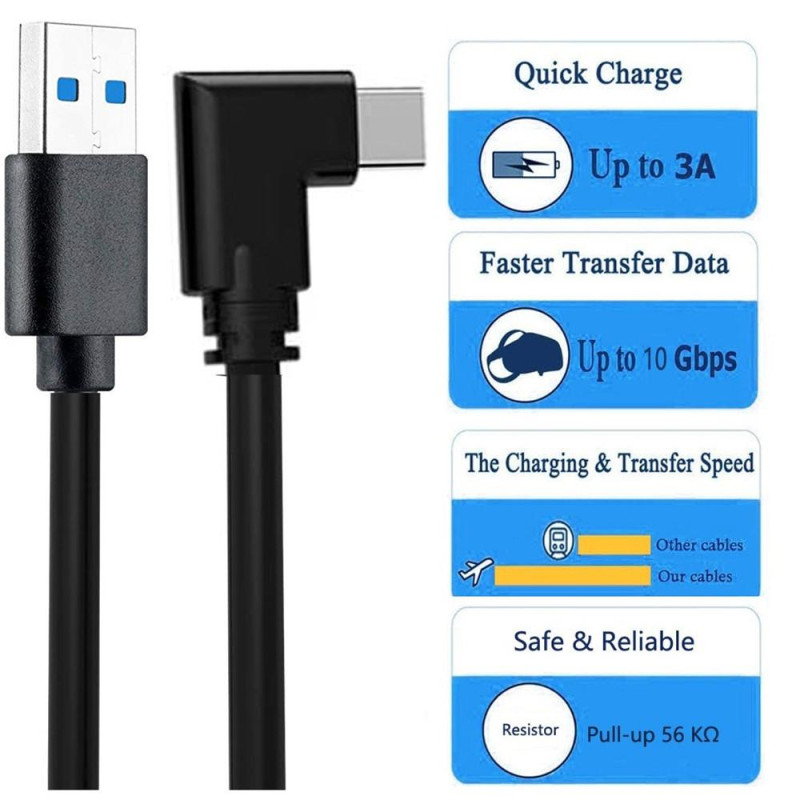 Oculus Quest VR Link Cable USB3.0 to Type - C Data Cable 5m