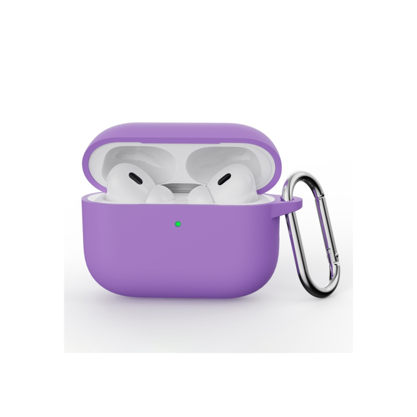 Til AirPods Pro 3 Silikone Etui Integreret Bluetooth Høretelefon Cover med Krog - Lilla