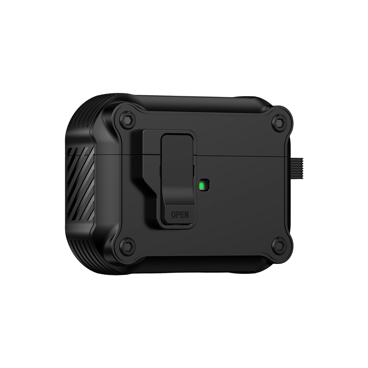 For AirPods Pro 3 Protective Case TPU + PC Shell with Hook / Carabiner - Black