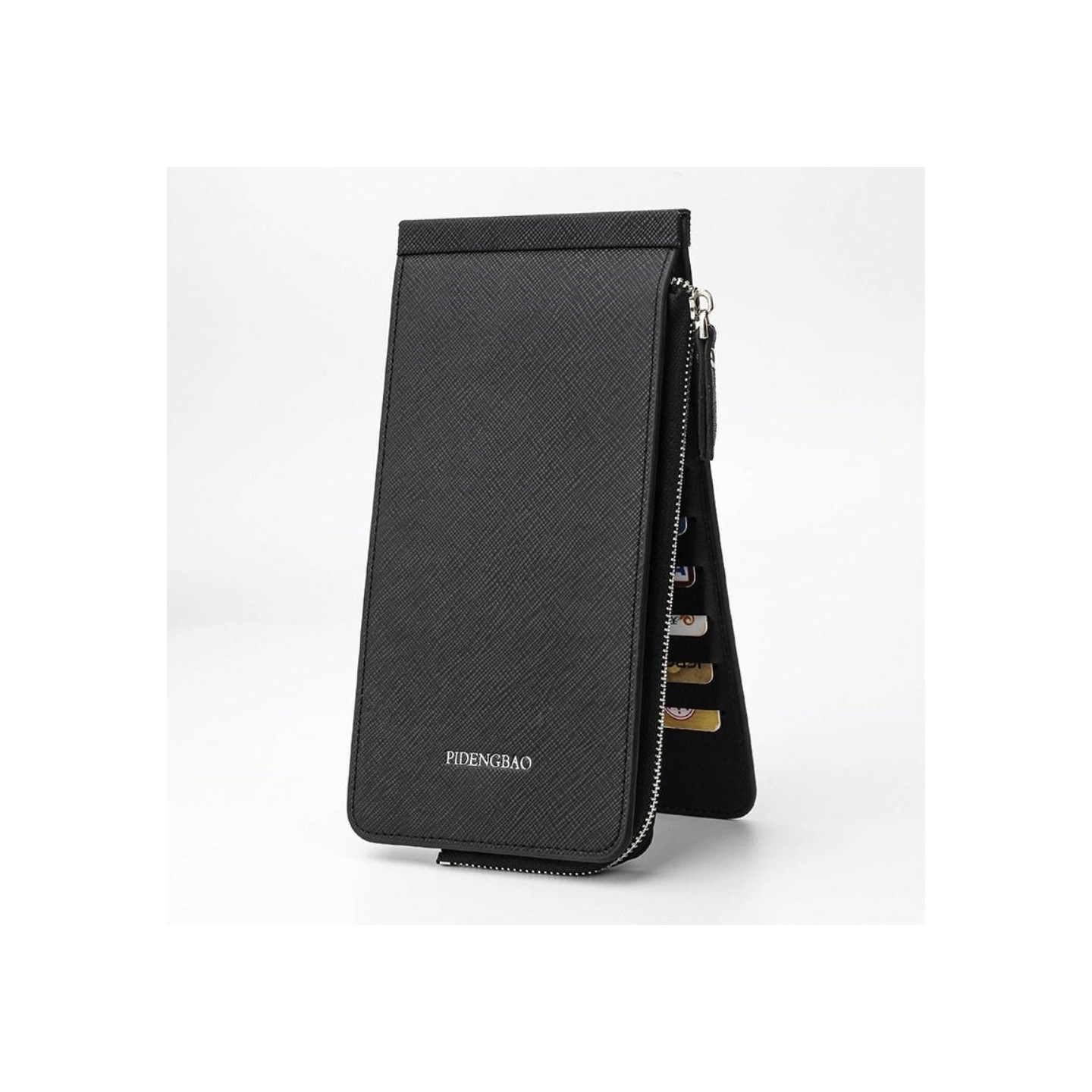 Korttipuhelimen pidikkeen laukku, jossa 26 korttia vetoketjullinen kytkin