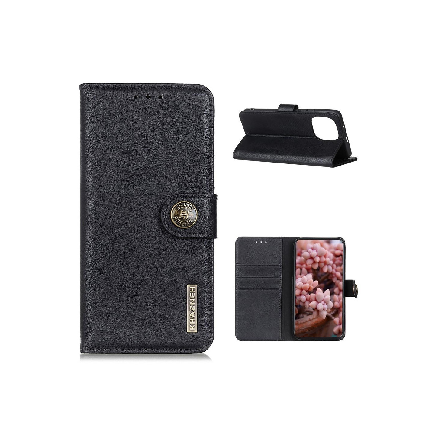 KHAZNEH Wallet Stand Suojakuori - Xiaomi Mi 11 - Musta
