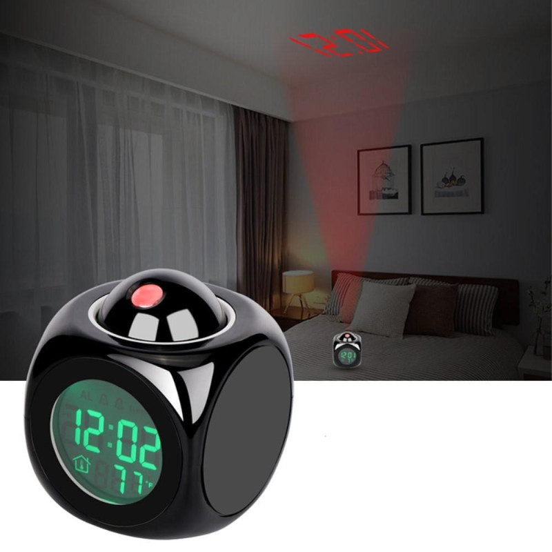 Digital Projection Alarm Clock Projector Weather Station Thermometer Wake Up