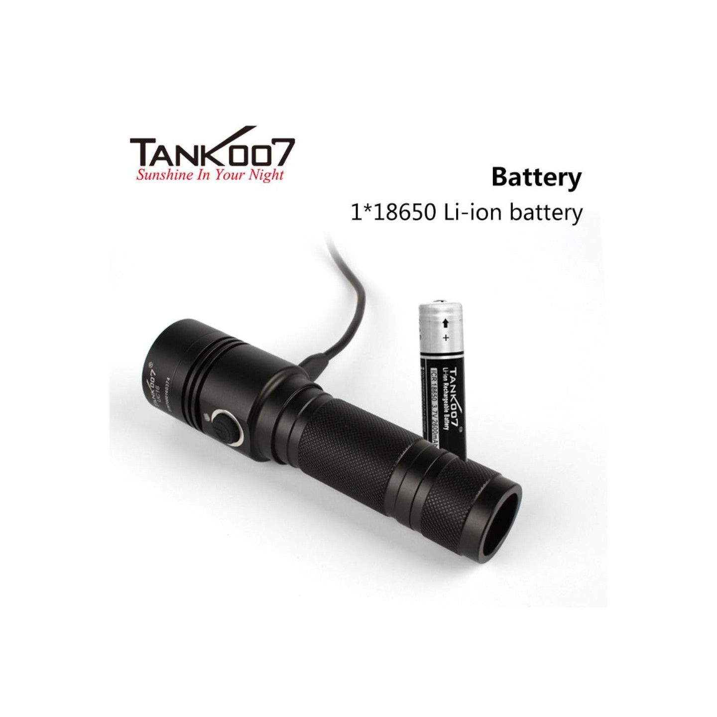 TANK007 UC16 700 Lumens lommelykt oppladbar