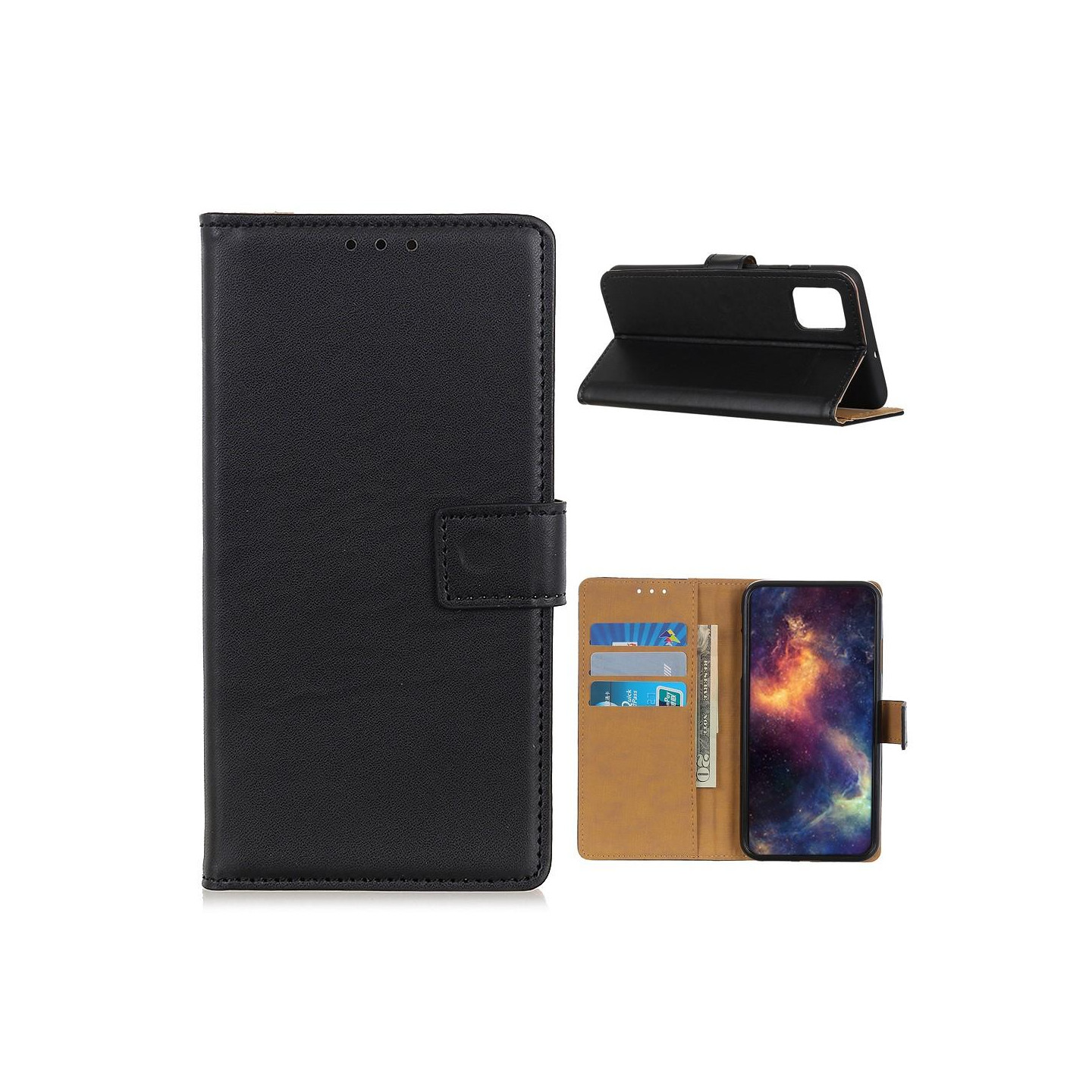 Pung Stand Telefontaske til Samsung Galaxy A52 5G - Sort