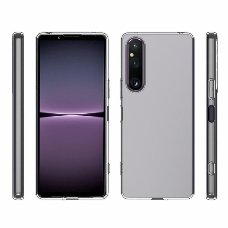 Sony Xperia 1 V Kirkas Soft TPU Suojakuori with Non - slip Inner - Läpinäkyvä