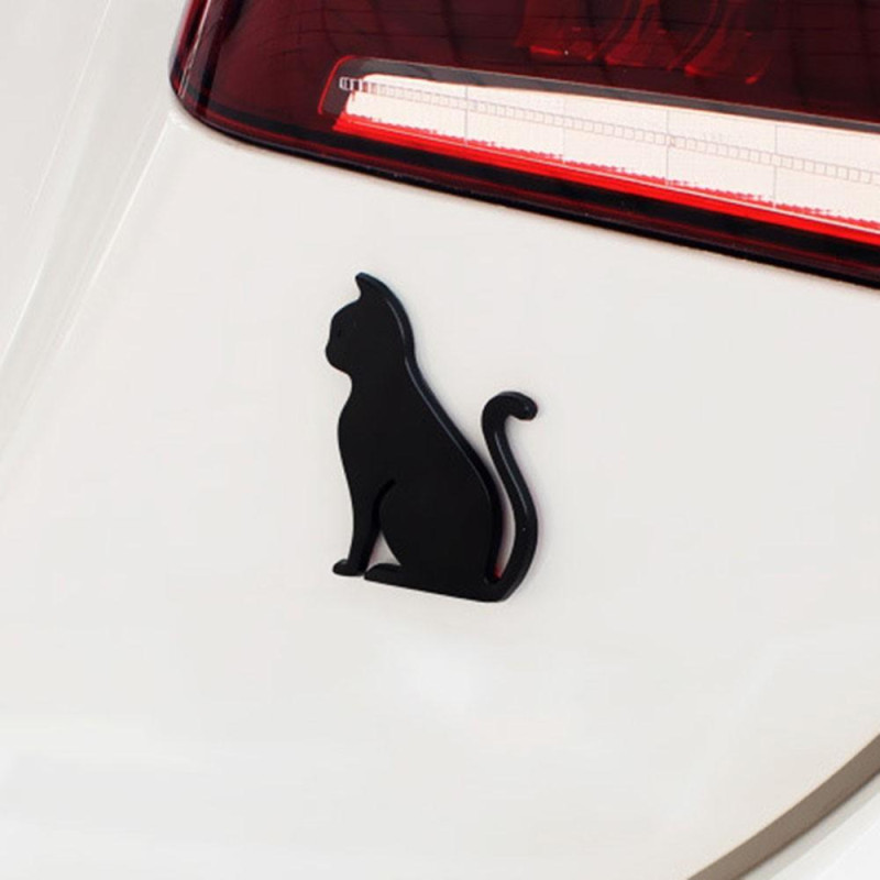 Cat Sticker Car Decal Adhesive Decoration Bumper Decor - Silver