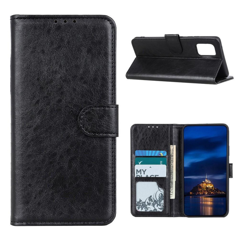 Crazy Horse Wallet Stand Suojakuori - Samsung Galaxy A02s - Musta