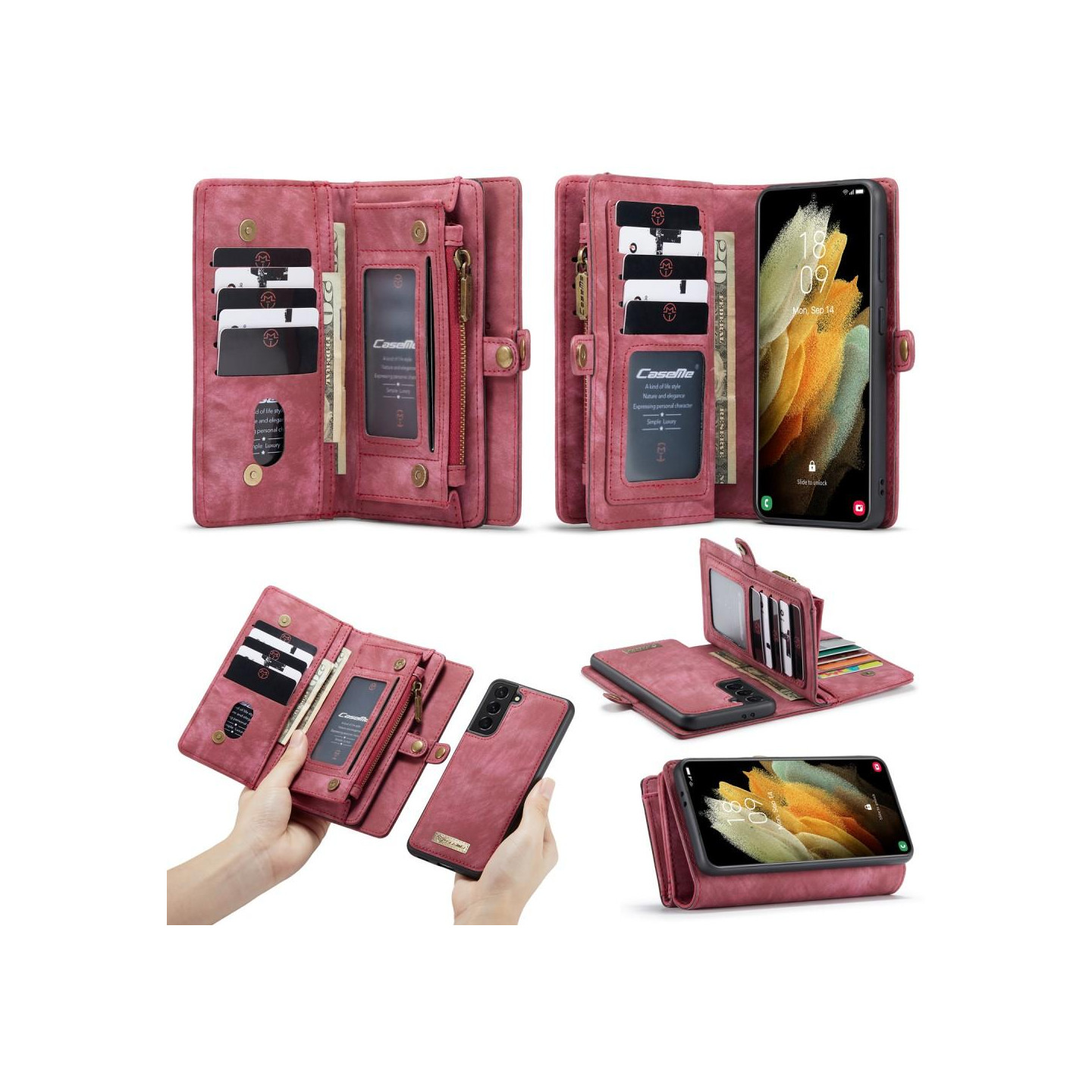 Samsung Galaxy S21 CASEME 2 - in - 1 Detachable - Red