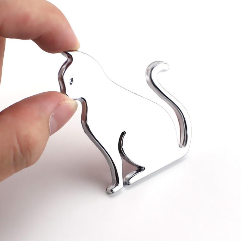 Cat Sticker Car Decal Adhesive Decoration Bumper Decor - Silver