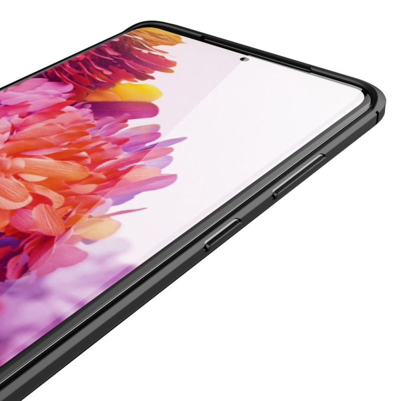 Litchi Päällystetty Kotelo Samsung Galaxy S21 Ultra - Musta