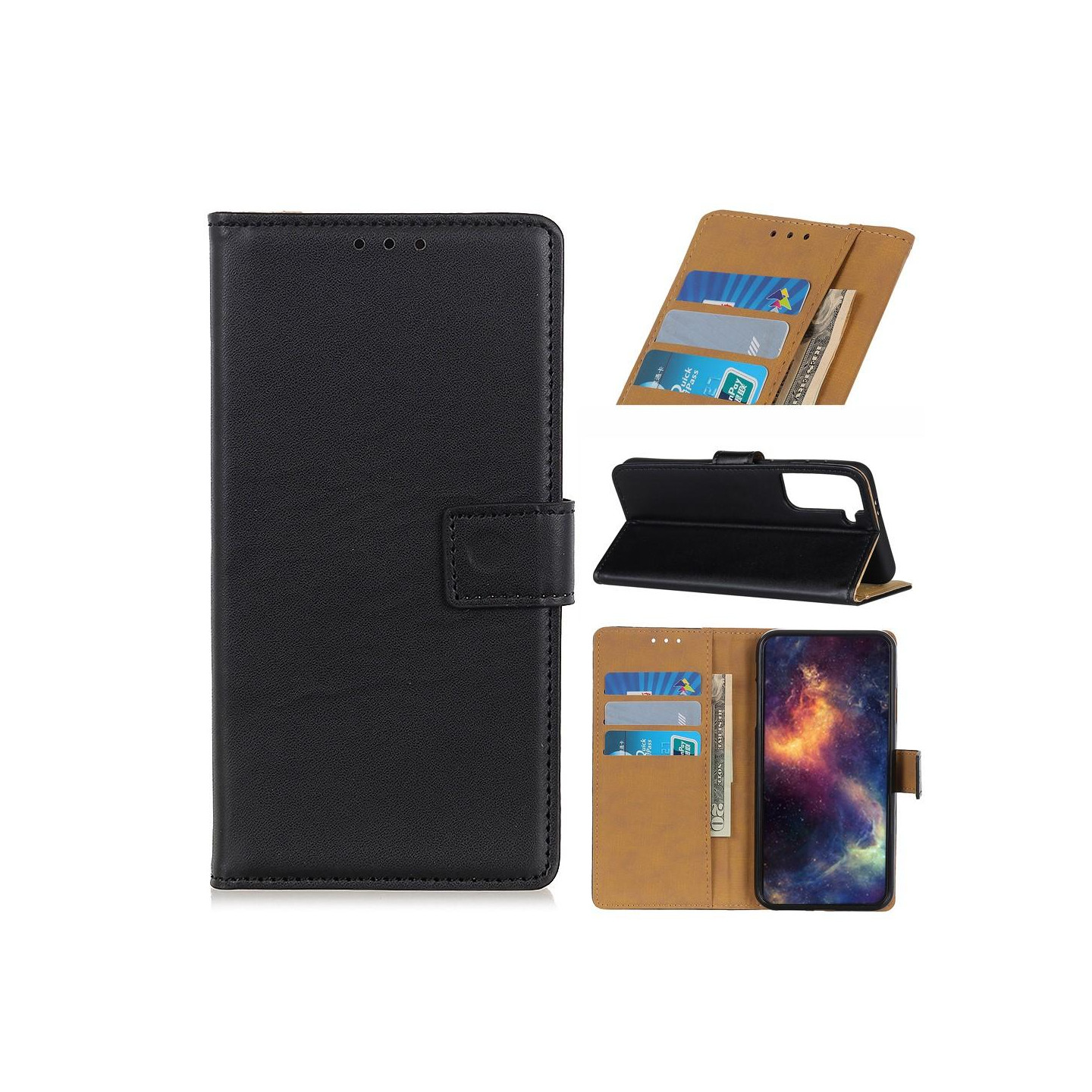 Pung Stand Telefontaske til Samsung Galaxy S21+ (Plus) - Sort