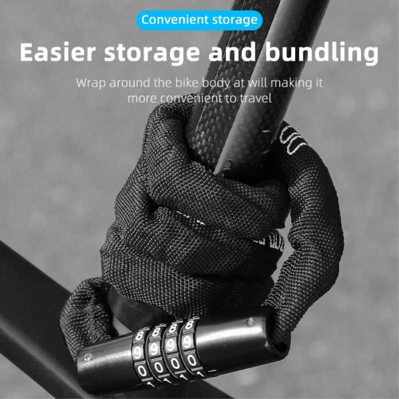 WEST BIKING 1.5m Bike Chain Lock 4 Digit Combination Lock