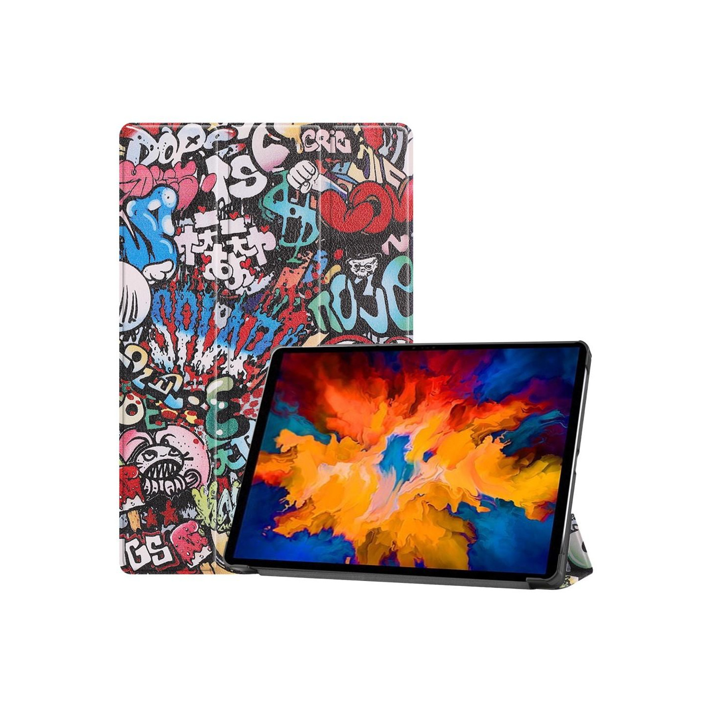 Trifoldbart deksel til Lenovo Tab P11 Pro TB - J706F - Graffiti