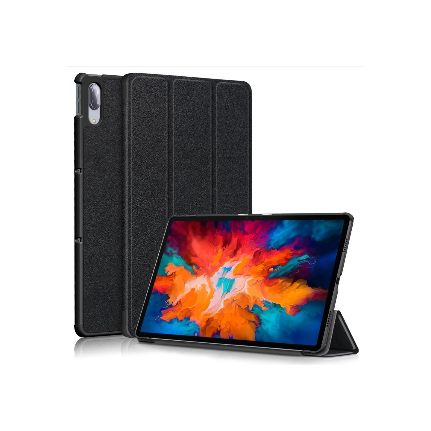 Tri - fold Stand Cover for Lenovo Tab P11 Pro TB - J706F - Black