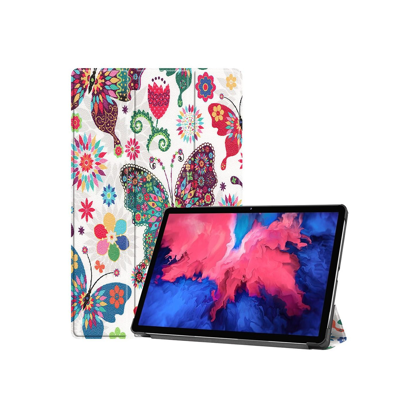 Trifoldbart cover til Lenovo Tab P11 TB - J606F/P11 Plus - Sommerfugl