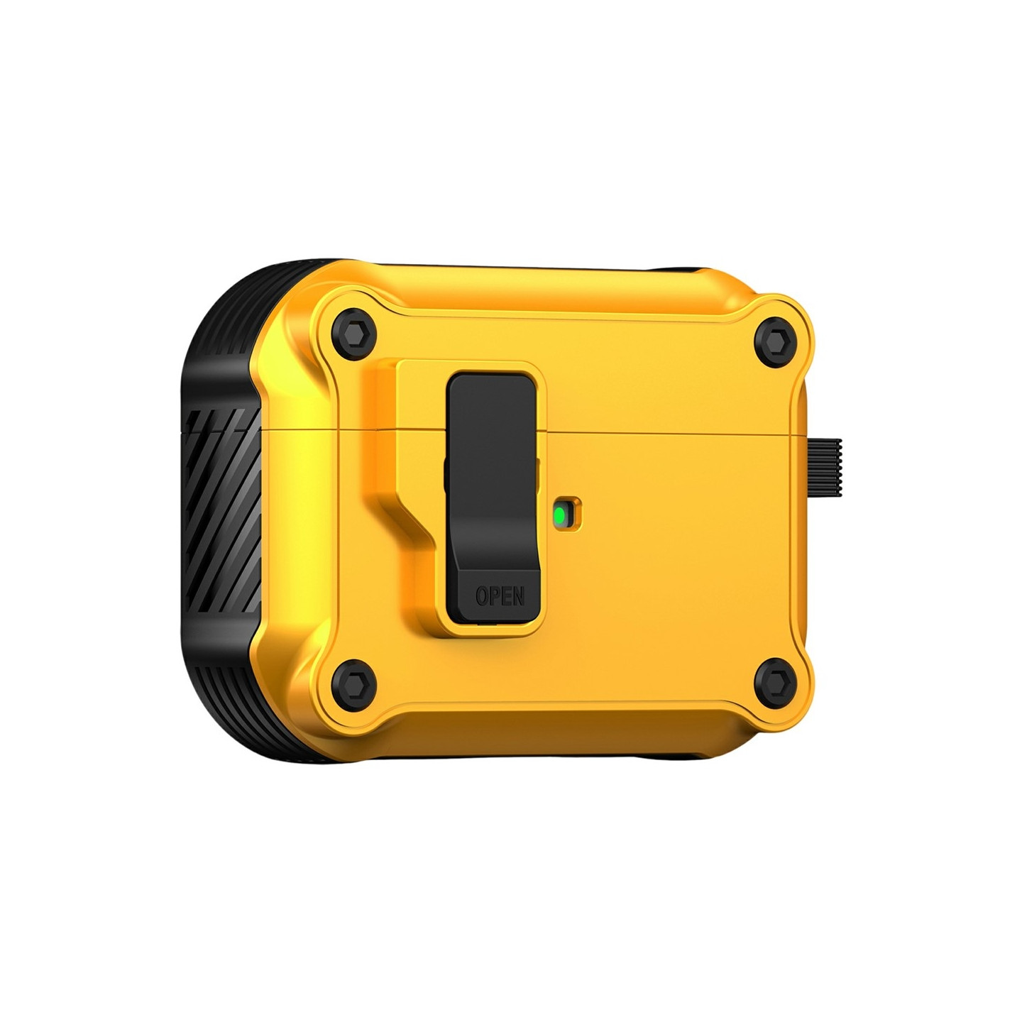 AirPods Pro 3:lle suojakotelo TPU + PC-kuori koukulla / karabiinihaalla - Keltainen