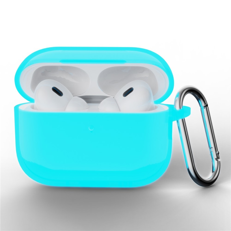 Til AirPods Pro 3 Silikondeksel Integrert Bluetooth-øretelefondeksel med krok - Luminous
