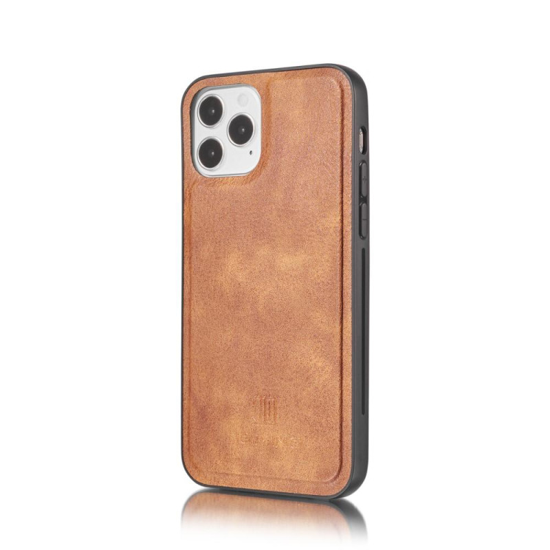 DG.MING For iPhone 12 Pro Max Stylish Wallet Case - Brown