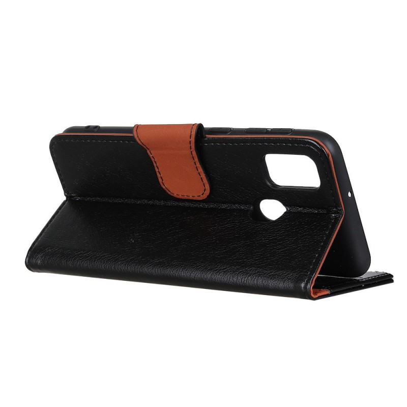Nappa Texture Split Wallet Stand Kansi - OnePlus Nord N100 - Musta