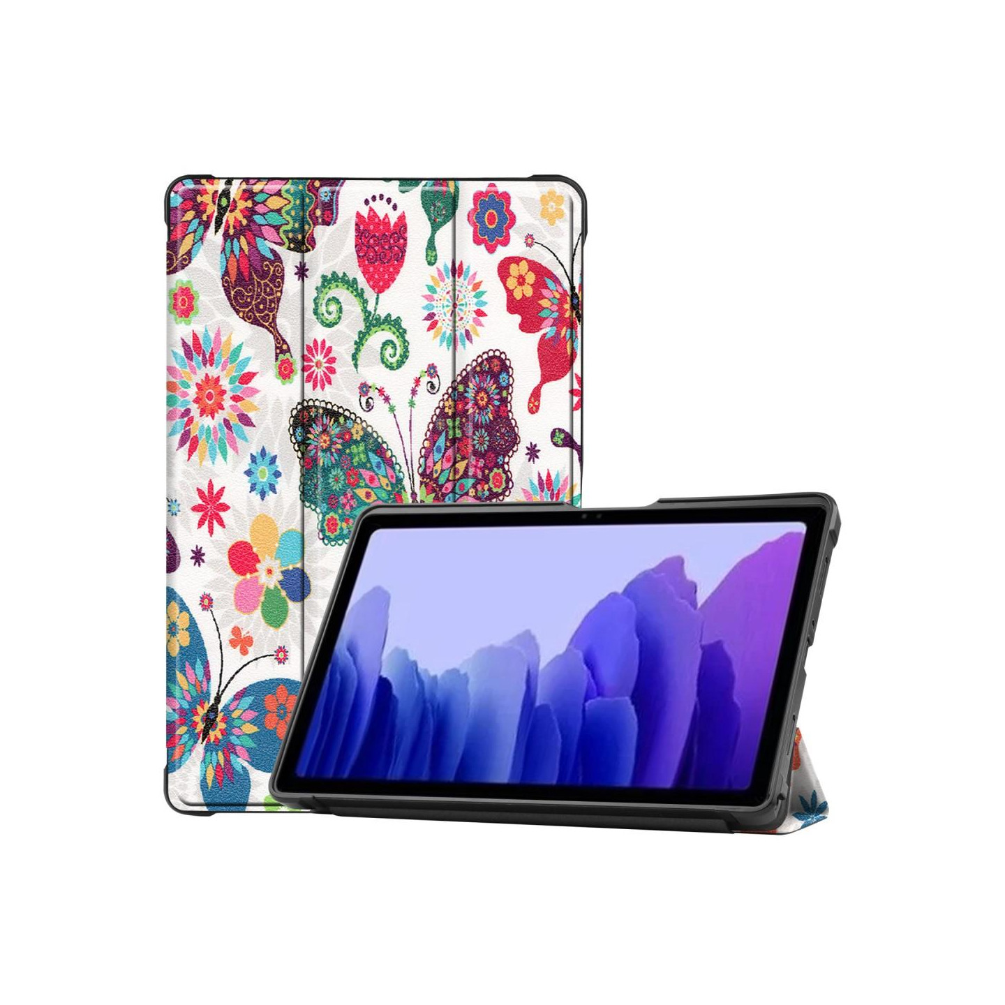 Trifoldet stativetui til Samsung Galaxy Tab A7 10.4" - Sommerfugl